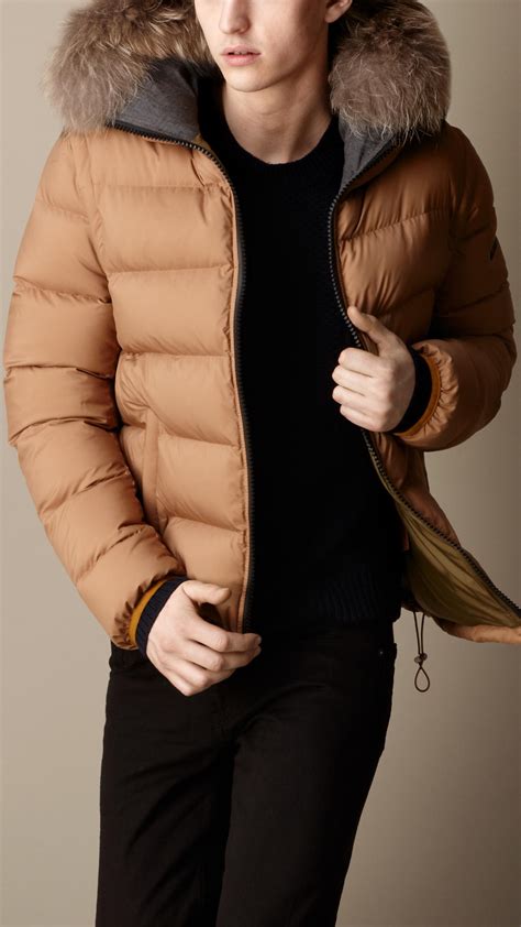 burberry fur trim puffer coat|Burberry puffer coat men's.